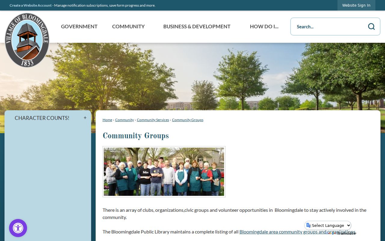 Bloomingdale neighbors community groups listing