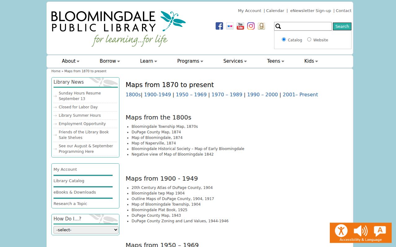 Bloomingdale previous residents historical house numbering maps