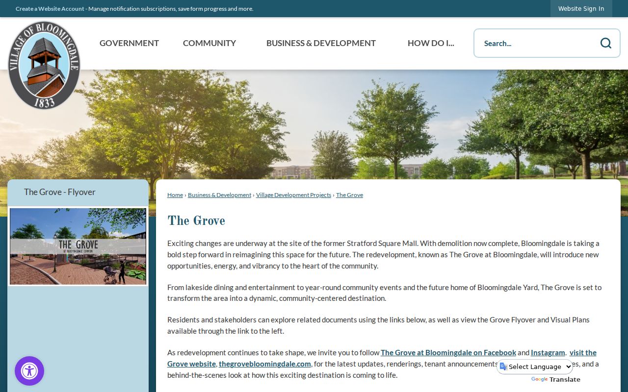 Bloomingdale ZIP code directory context for The Grove redevelopment